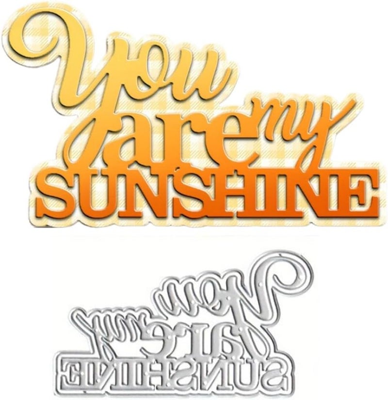 LZBRDY You are My Sunshine Wishes Words Embossing Metal Cutting Dies for Card Making and Scrapbooking, Arts Crafts Birthday Thanksgiving Christmas Craft Die Cuts Stencil - Image 1